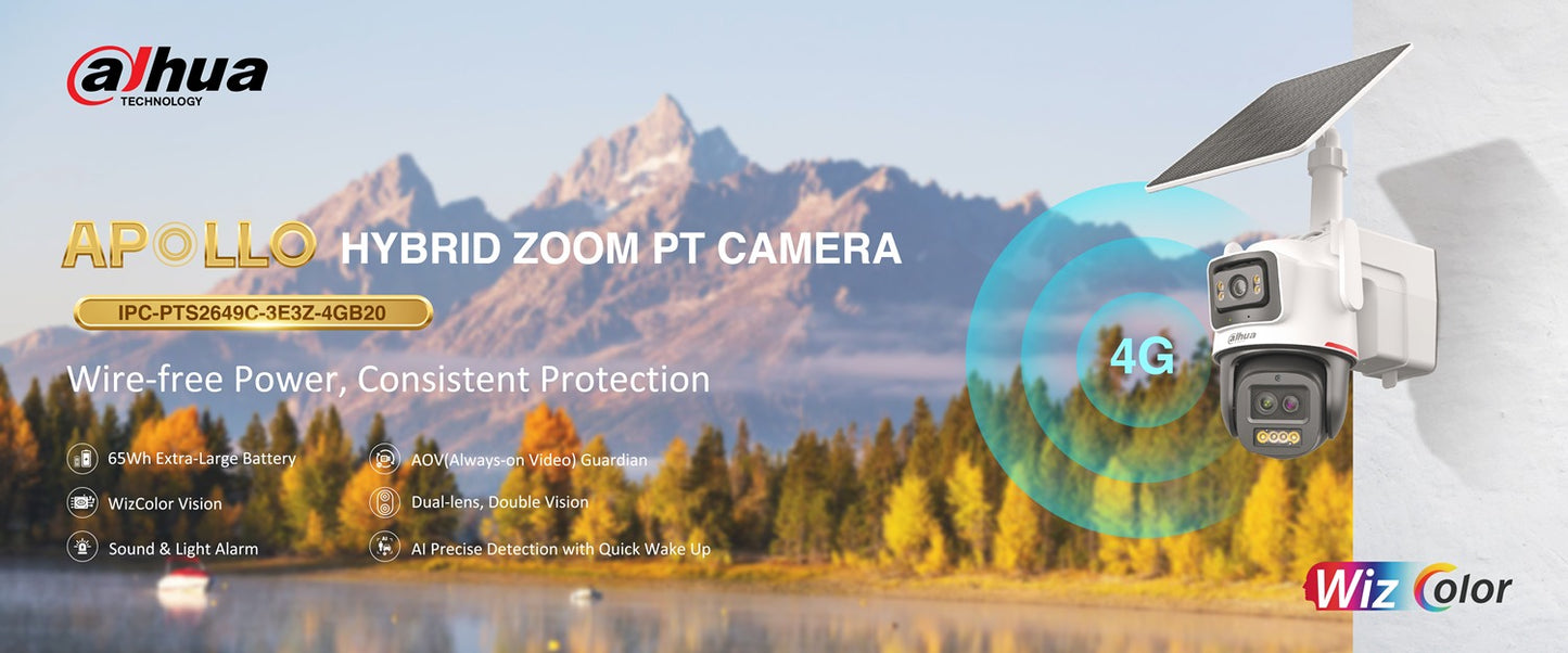 CAMARA SOLAR PTZ DOBLE LENTE IPC-PTS2649C-3E3Z-4GB20